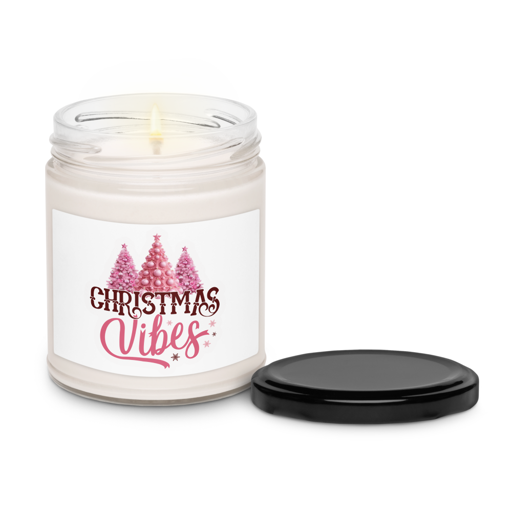 Christmas Vibes scented soy candle 9oz.
