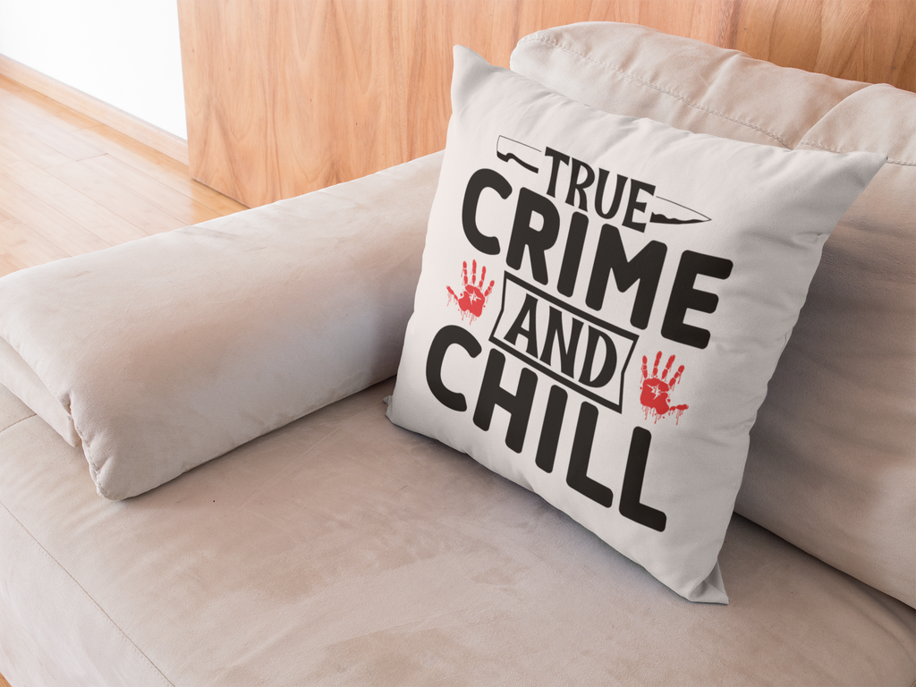 True Crime And Chill throw pillow