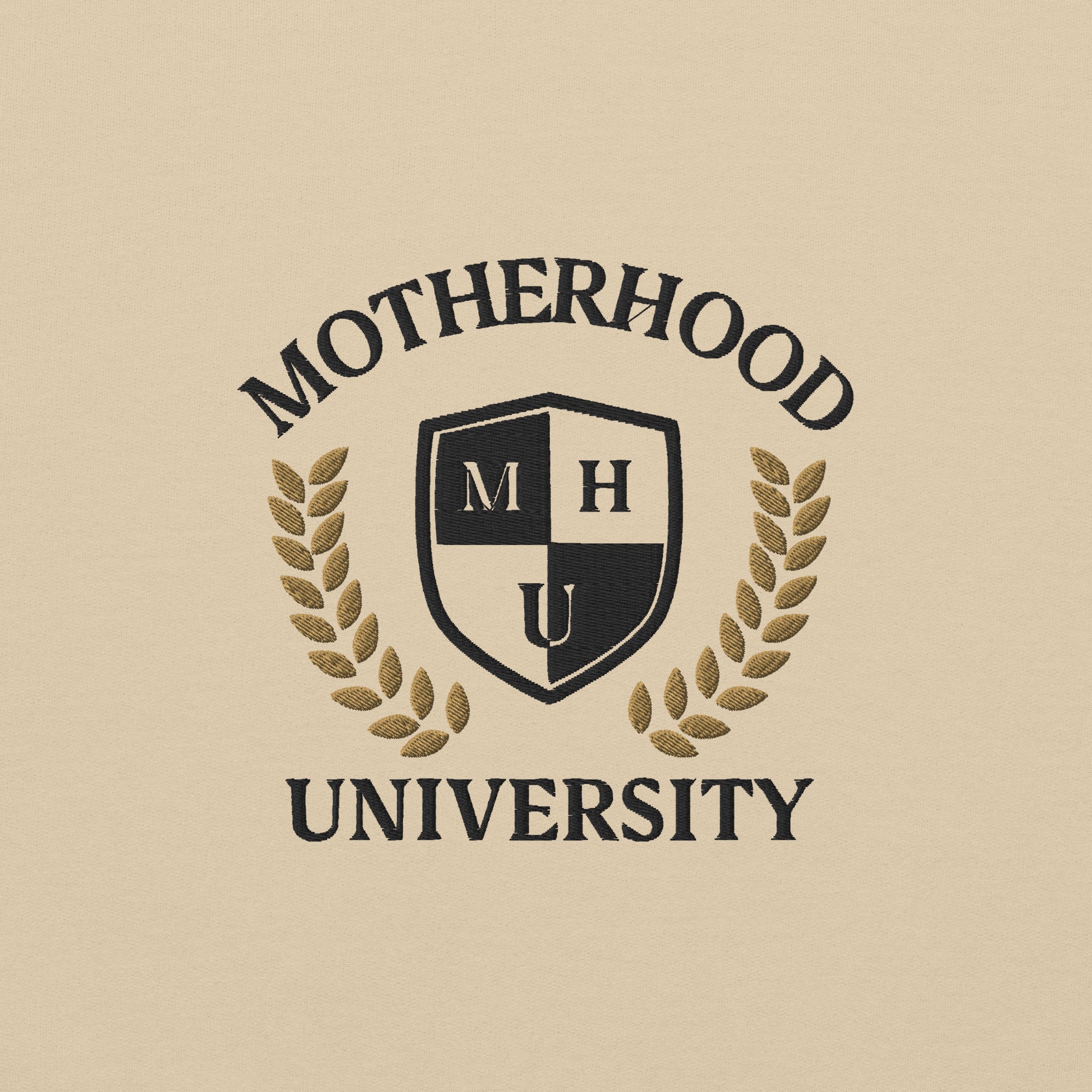 Motherhood University embroidered adult hoodie