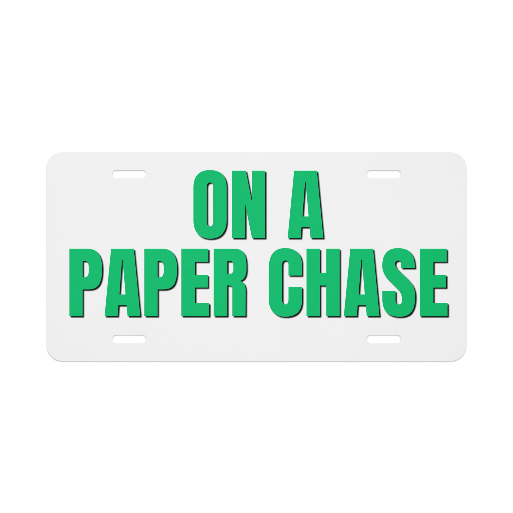 On A Paper Chase vanity license plate